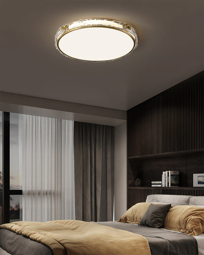 Veloria | Modern Glass Ceiling Light With Gold Finish