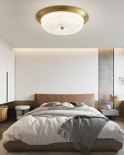 Lorian | Brass Finish Minimalist Ceiling Light, Warm Glow