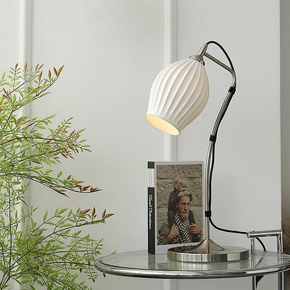 Arielle | Elegant Ceramic Table Lamp With Ribbed Shade