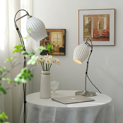 Arielle | Elegant Ceramic Table Lamp With Ribbed Shade