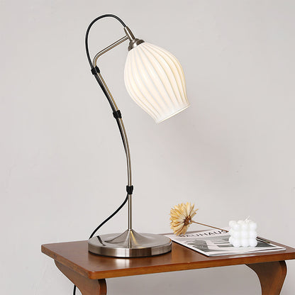 Arielle | Elegant Ceramic Table Lamp With Ribbed Shade
