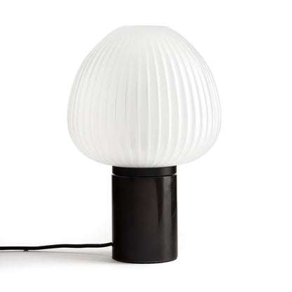 Aurelle Table Lamp With Black Marble Base And Frosted Glass