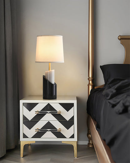Orlina Marble Table Lamp With Luxe Brass Finish For Home