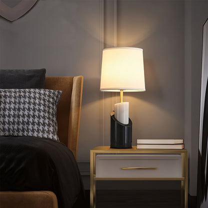 Orlina Marble Table Lamp With Luxe Brass Finish For Home