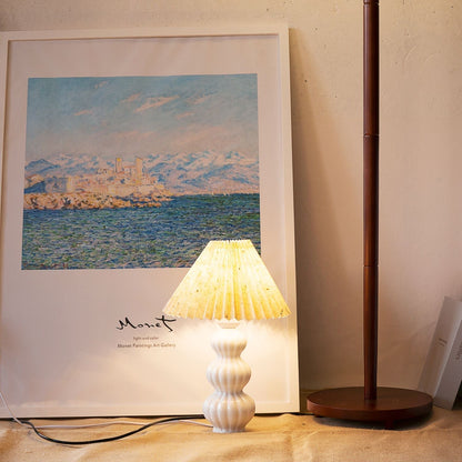 Aurelle | Pleated Ceramic Table Lamp, Mid-Century Glow