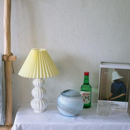 Aurelle | Pleated Ceramic Table Lamp, Mid-Century Glow