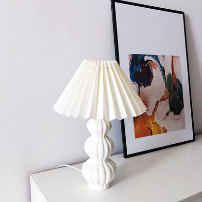 Aurelle | Pleated Ceramic Table Lamp, Mid-Century Glow