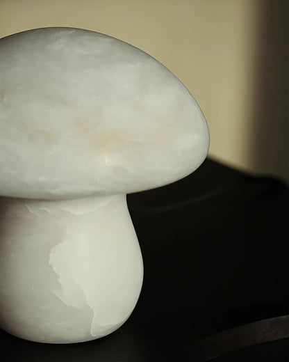 AuroraMoss Mushroom Alabaster Table Lamp With Warm Glow