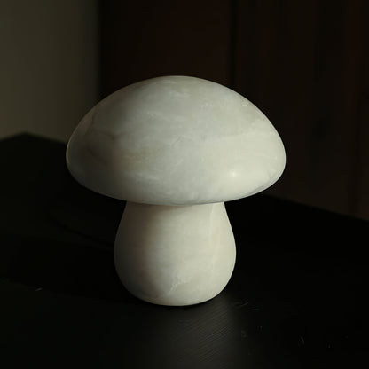 AuroraMoss Mushroom Alabaster Table Lamp With Warm Glow