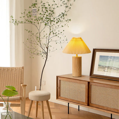 Aloria | Elegant Table Lamp Featuring Warm Wooden Base