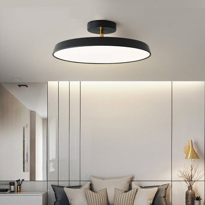Lumenora | Round LED Ceiling Light In Brass And Navy Finish
