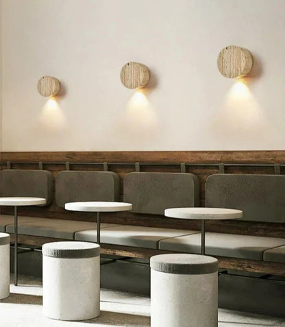 LumenVale Travertine Wall Sconce | Natural Marble Lighting