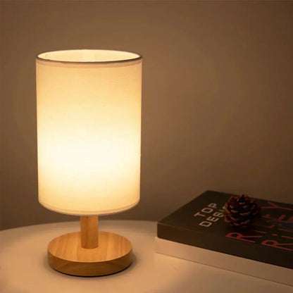 Elowen Solid Wood Linen Table Lamp For Warm Ambiance