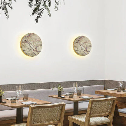 Kiriya Stone & Ceramic Wall Sconce, Japanese Minimal Style