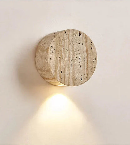 LumenVale Travertine Wall Sconce | Natural Marble Lighting