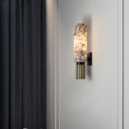 Lumora Marble Wall Lamp With Copper Accents For Home
