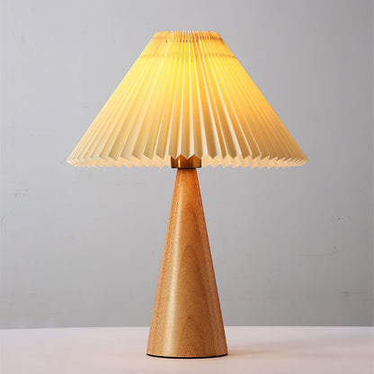 MarlowGlow | Elegant Wood & Metal Table Lamp, Beige Finish