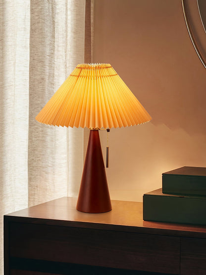 MarlowGlow | Elegant Wood & Metal Table Lamp, Beige Finish