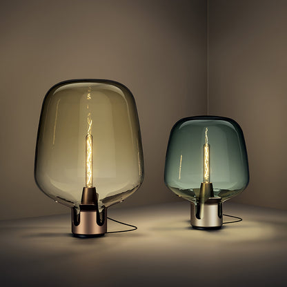 AuroraGlass Elegant Table Lamp With Warm LED Ambient Glow