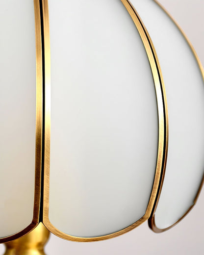 Alvora Classic Brass and Glass Table Lamp, White Finish