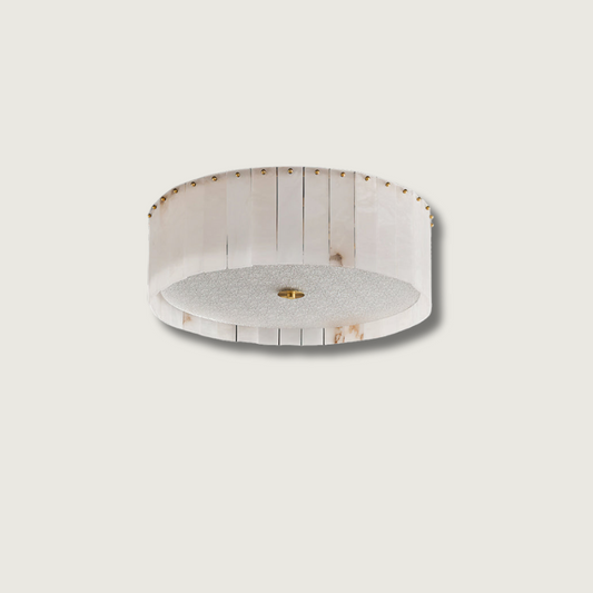 LumaAlba | Ceiling Lamp With Alabaster Panels and Brass