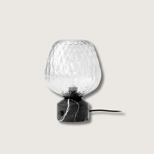 Luma Quilted Glass Table Lamp With Soft Marble Glow