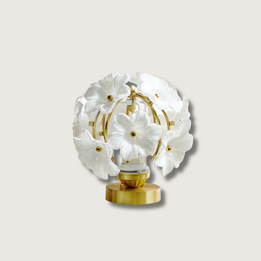 Bellora Floral Table Lamp With Diffusing Glass Shade