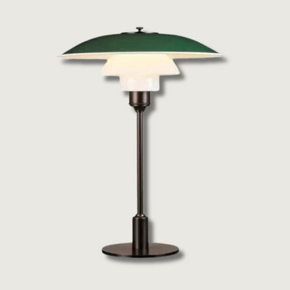 Vellora | Modern Low-Profile Metal Lamp with Opal Shades