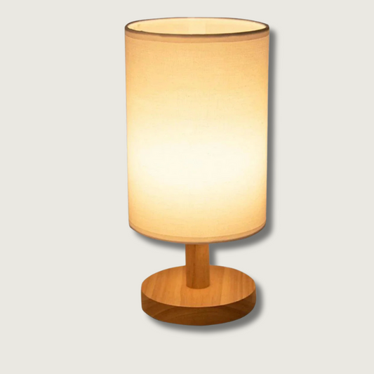 Elowen Solid Wood Linen Table Lamp For Warm Ambiance