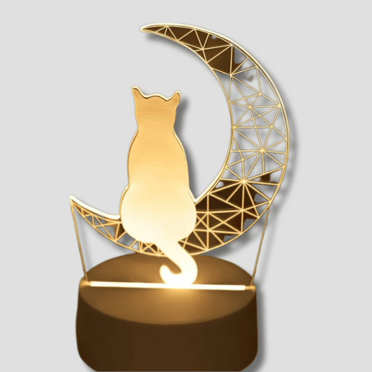 SeleneKitty 3D Moon Cat Night Lamp Table Ambient Light