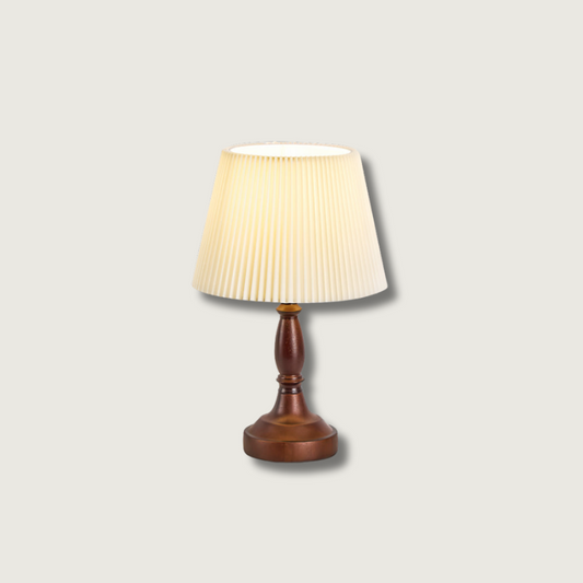 AuroraWood | Walnut Base Desk Lamp With Fabric Shade
