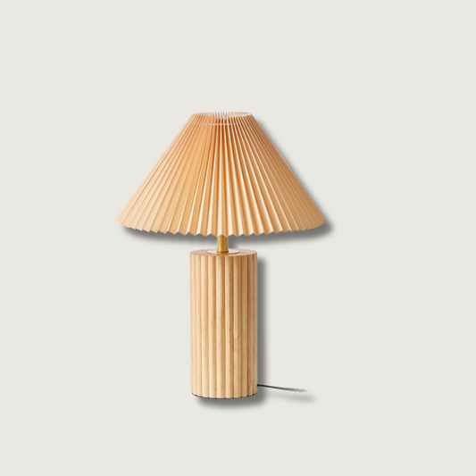 Aloria | Elegant Table Lamp Featuring Warm Wooden Base