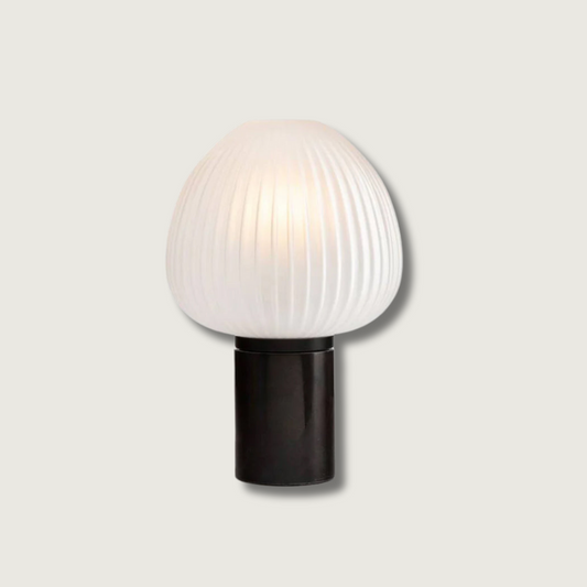 Aurelle Table Lamp With Black Marble Base And Frosted Glass