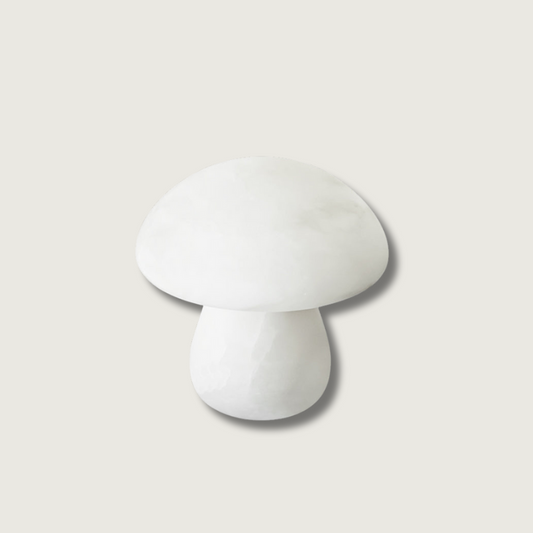 AuroraMoss Mushroom Alabaster Table Lamp With Warm Glow