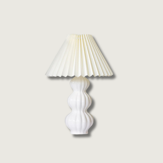 Aurelle | Pleated Ceramic Table Lamp, Mid-Century Glow