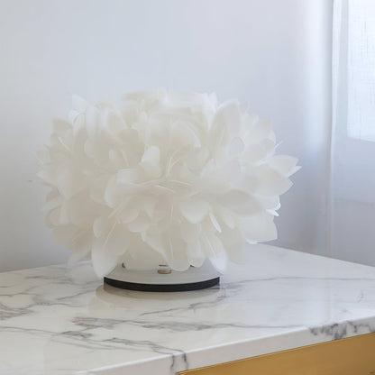 Sylva Petal Table Lamp With Floral Accent And Metal Frame