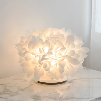 Sylva Petal Table Lamp With Floral Accent And Metal Frame