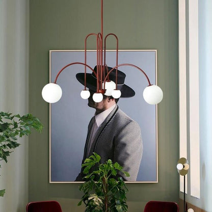 LumaCrest Modern Curved Chandelier Light With Iron Frame
