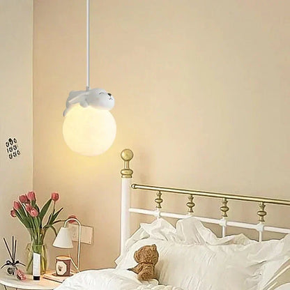 Lunelle Moon Pendant Light For Kids With Sleeping Animal