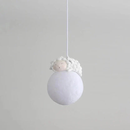Lunelle Moon Pendant Light For Kids With Sleeping Animal