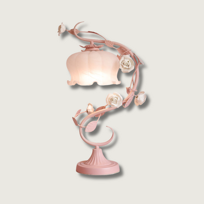 Roselle | Rose-Covered Table Lamp with Warm Romantic Glow