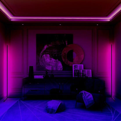 LumaEdge RGB Corner Lamp In Sleek Aluminum Ambient Light