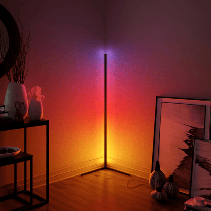 LumaEdge RGB Corner Lamp In Sleek Aluminum Ambient Light