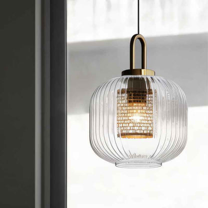 Trellis | Striped Glass Pendant Light for Living Rooms